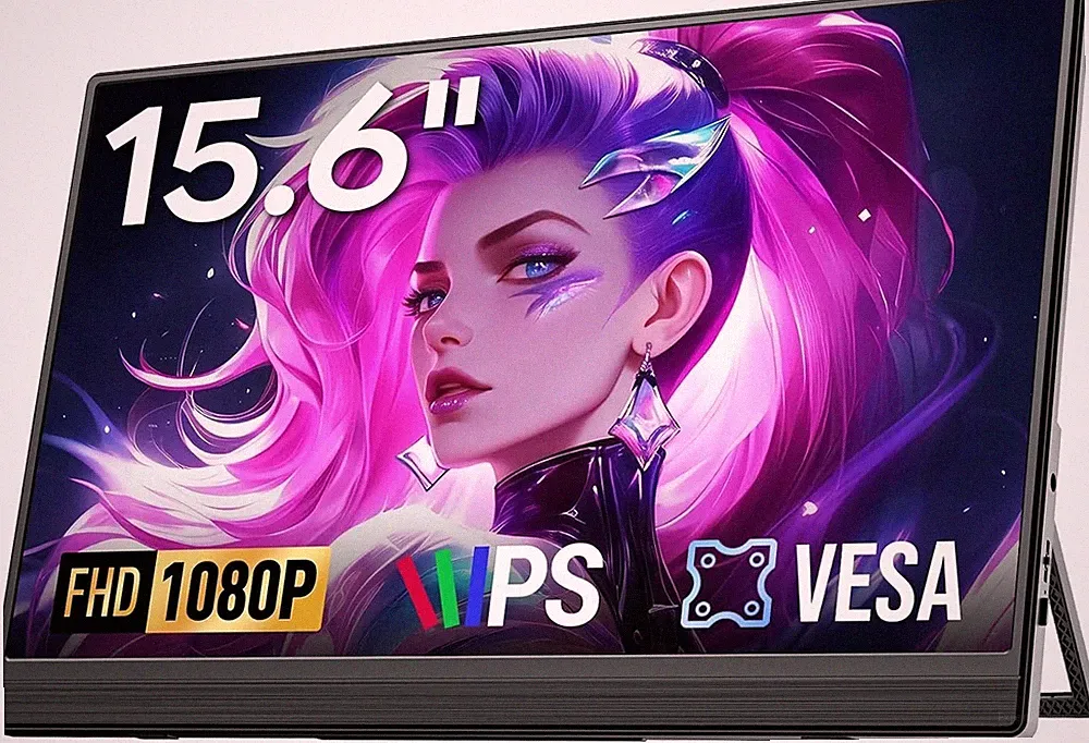 Dopesplay Portable Monitor 15.6" 1080P FHD USB-C HDMI IPS HDR Speakers Game NEW