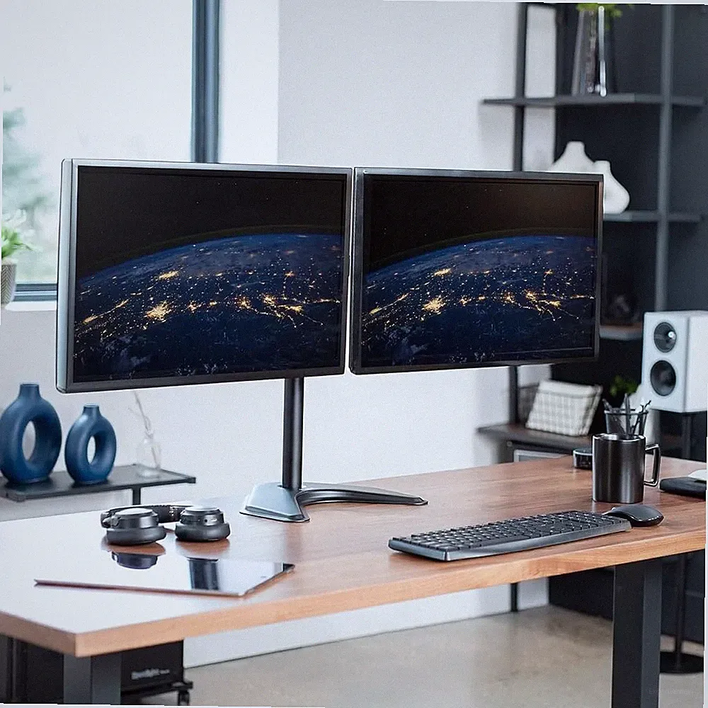 Dual 22" Major Brand LCD Monitor FHD 1920x1080 2-in-1 Stand cable Game Office