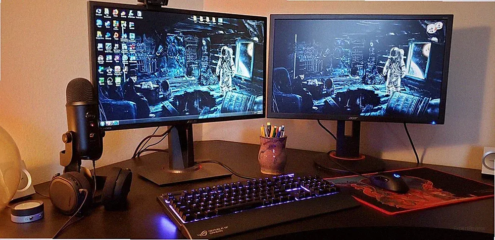 🔥Dual Dell HP 19"22" 23" 19" 20" LCD Widescreen Monitor w/Stand Cable VGA 1080p