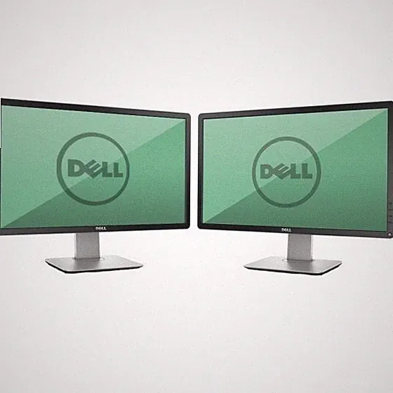 DUAL DELL HP Matching 22"23" Widescreen LCD Monitors w Stand Cables VGA Gaming A