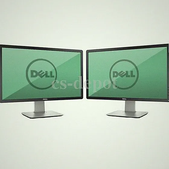 DUAL DELL HP Matching 22"23" Widescreen LCD Monitors w Stand Cables VGA Gaming A