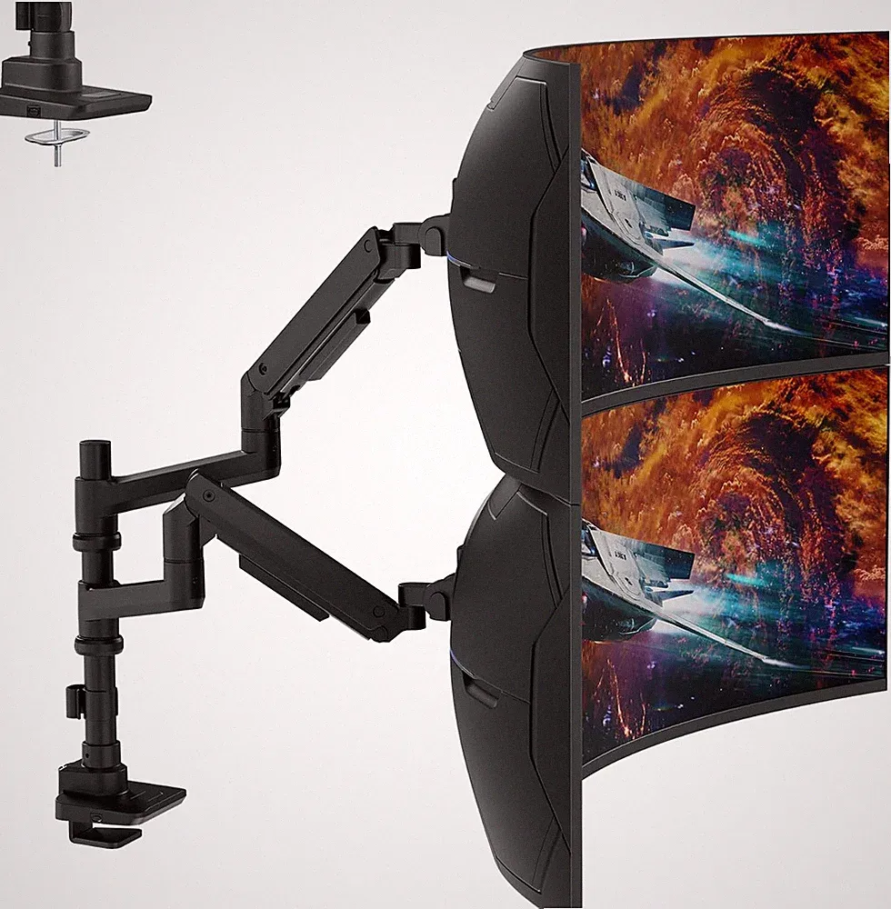 Dual Monitor Arm Desk Mount VESA Heavy Duty Ultrawide 49 Inch Full Motion Stand