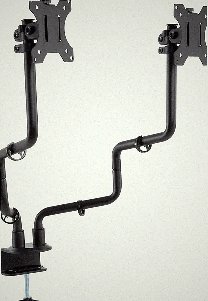 Dual Monitor Desk Mount Kit, Full Motion Arms with Clamp on Mounting Base, Holds
