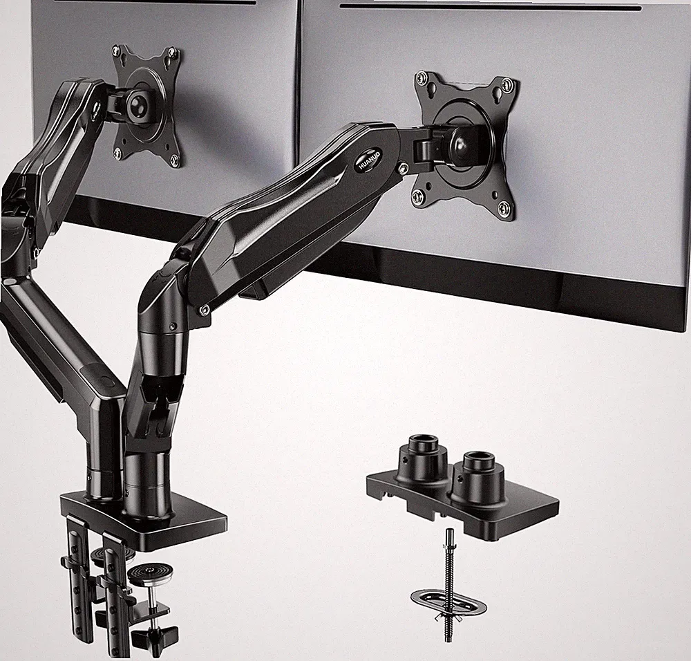 Dual Monitor Stand Full Adjustable Monitor Desk Mount Swivel Vesa Bracket With C