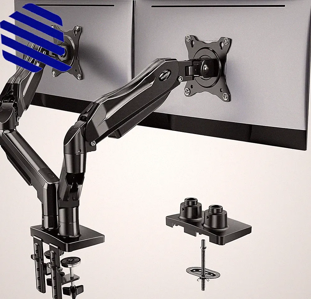 Dual Monitor Stand Fully Adjustable Gaming Monitor Desk Mount for 13–32″ NEW