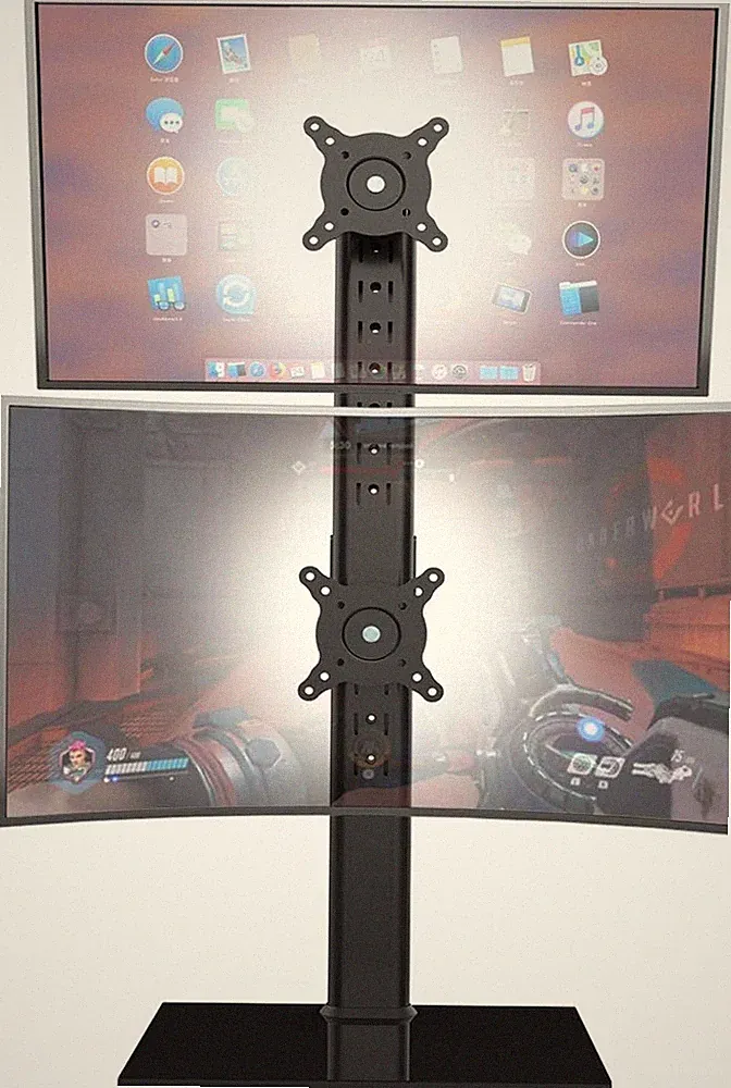 Dual Monitor Stand Vertical Mount for 13-34" Screens Adjustable Tilt Swivel