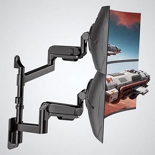 Dual Monitor Wall Mount for 24-57 Inch Ultrawide Dual Monitor Arm Black