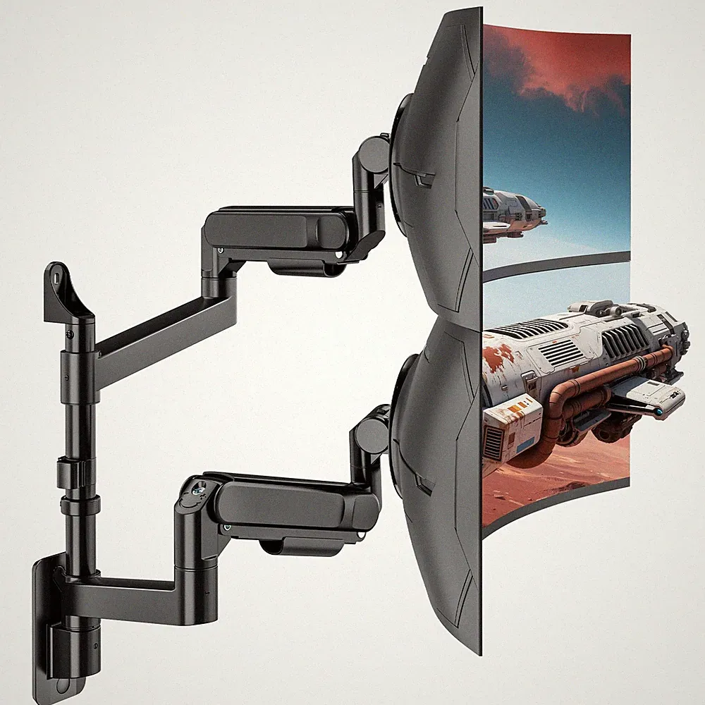 Dual Monitor Wall Mount for 24-57 Inch Ultrawide Screens, Premium Heavy Duty...