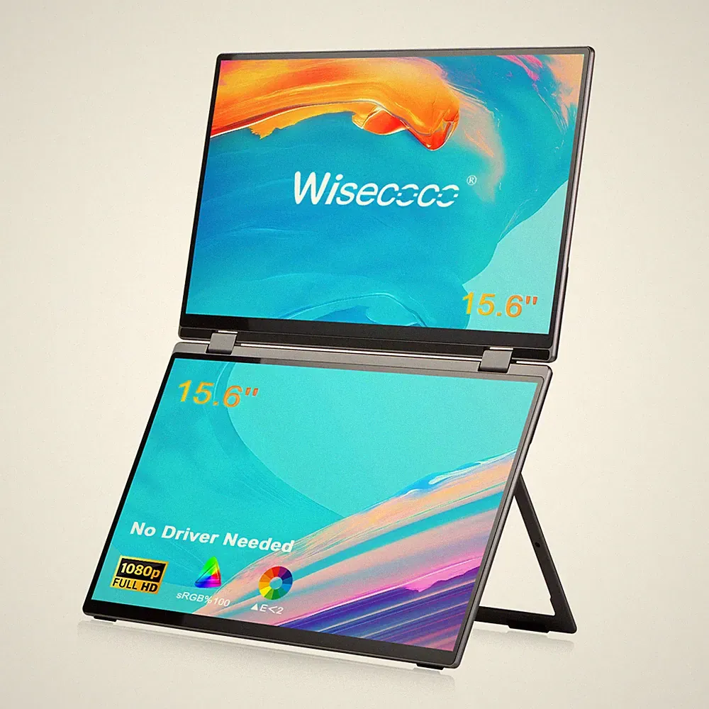 15.6 Inch Dual Screen Portable Monitor Foldable FHD 1080P For Xbox PS Gaming