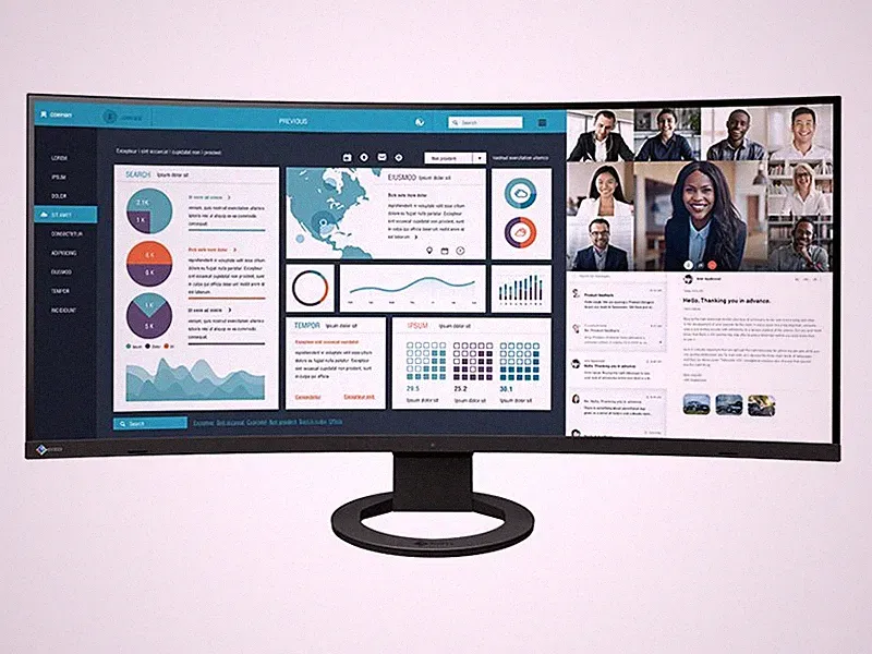 EIZO FlexScan EV3895-BK with FlexStand LED Monitor Curved 95.3 cm (37.5) ~D~
