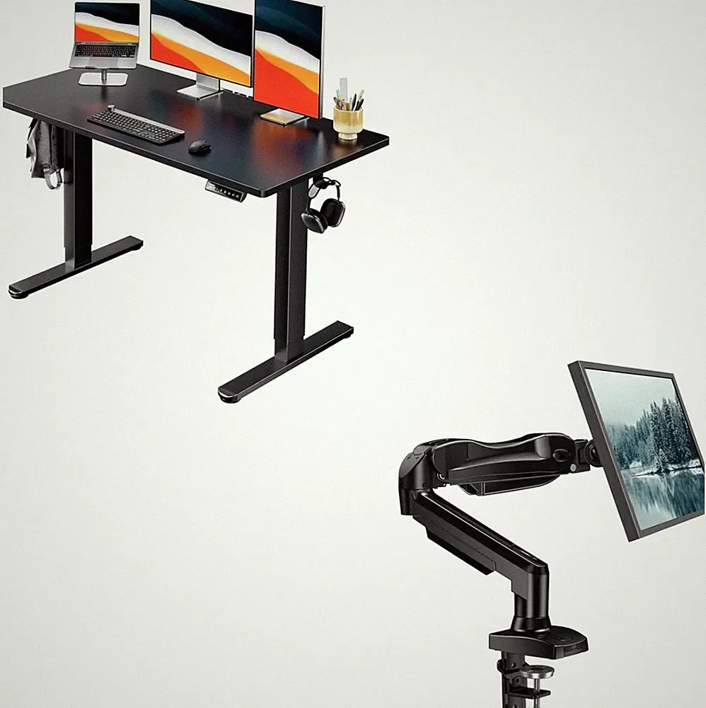 Electric Standing Desk, Single Monitor Mount