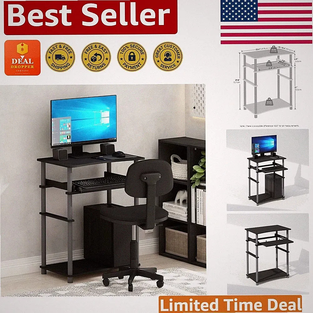 Elegant 23.6" Compact Gaming Desk with Keyboard Tray for Home Office Essentials