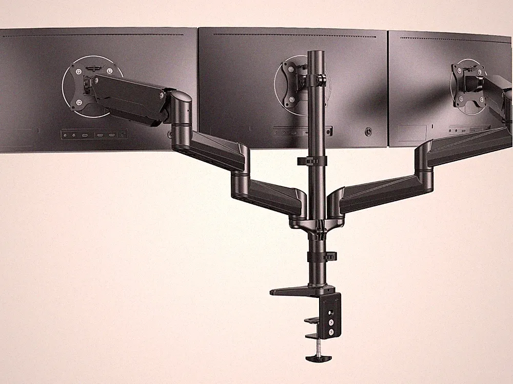 ErGear Triple Monitor Mount, Fully Adjustable Gaming 3 Monitor Desk Mount for...