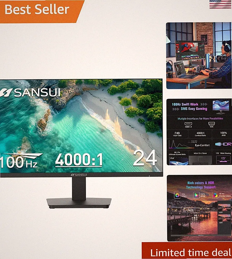Ergonomic 24" Gaming Monitor - 100Hz, HDR, FreeSync for Ultimate Experience