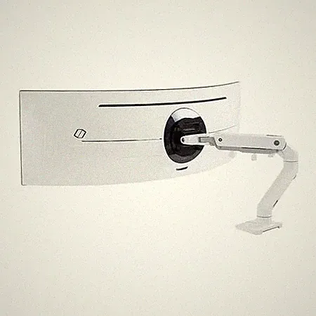 Ergotron HX Ultrawide Monitor Arm Desk Mount with HD Pivot Bright White