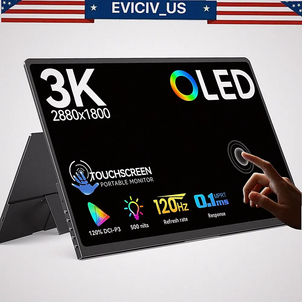 EVICIV 14.0" 120Hz Touch Portable Monitor OLED 3K Screen Display For PS5 Laptop
