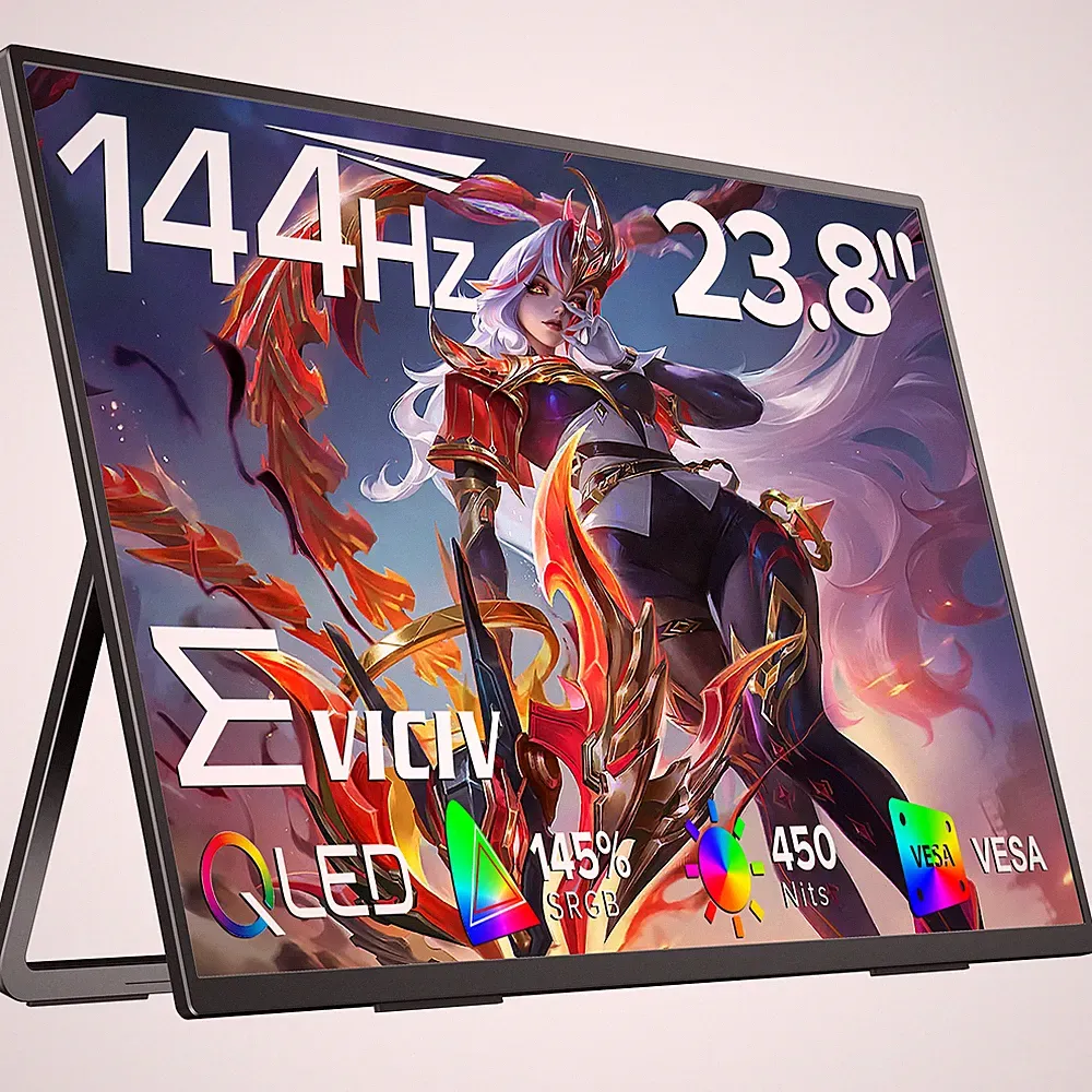 Eviciv 144Hz 23.8 Inch Portable Monitor Display 1080P w/Kickstand for Xbox PS 5