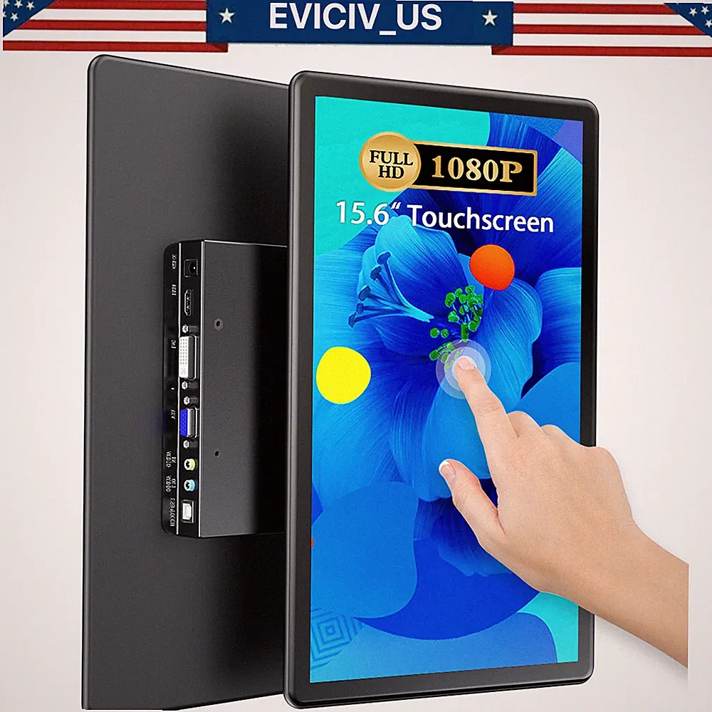 EVICIV 15.6" Portable LED Display Monitor 10 Touch Screen HDR VGA HDMI DVI USB C