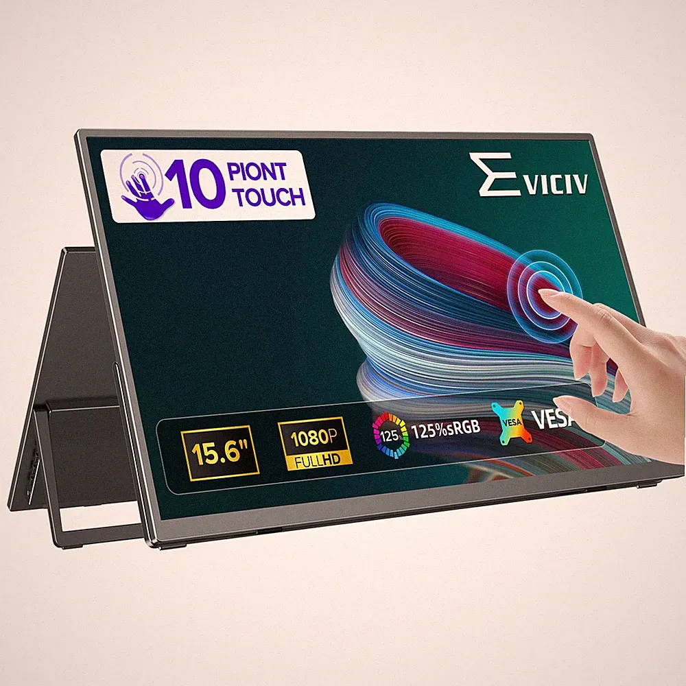 EVICIV 15.6" Touchscreen 1080P Portable Monitor HDMI Dual USB-C External Monitor