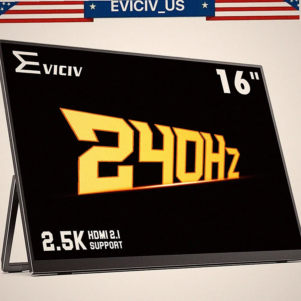 EVICIV 16" 240Hz Portable Gaming Monitor HDMI USB C w/VESA Stand For SAMSUNG DEX
