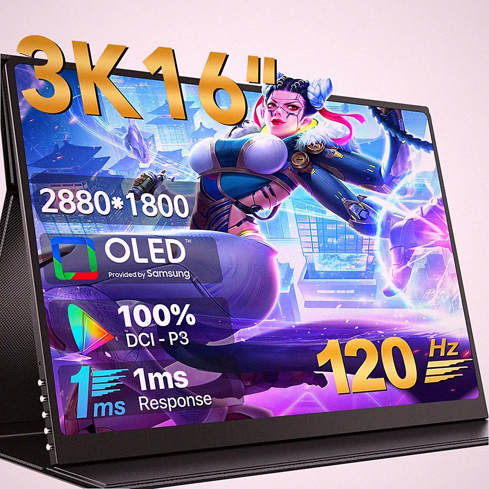EVICIV 16" OLED Portable Monitor 120Hz 3K 2880 x 1800 Second Display For PC Game