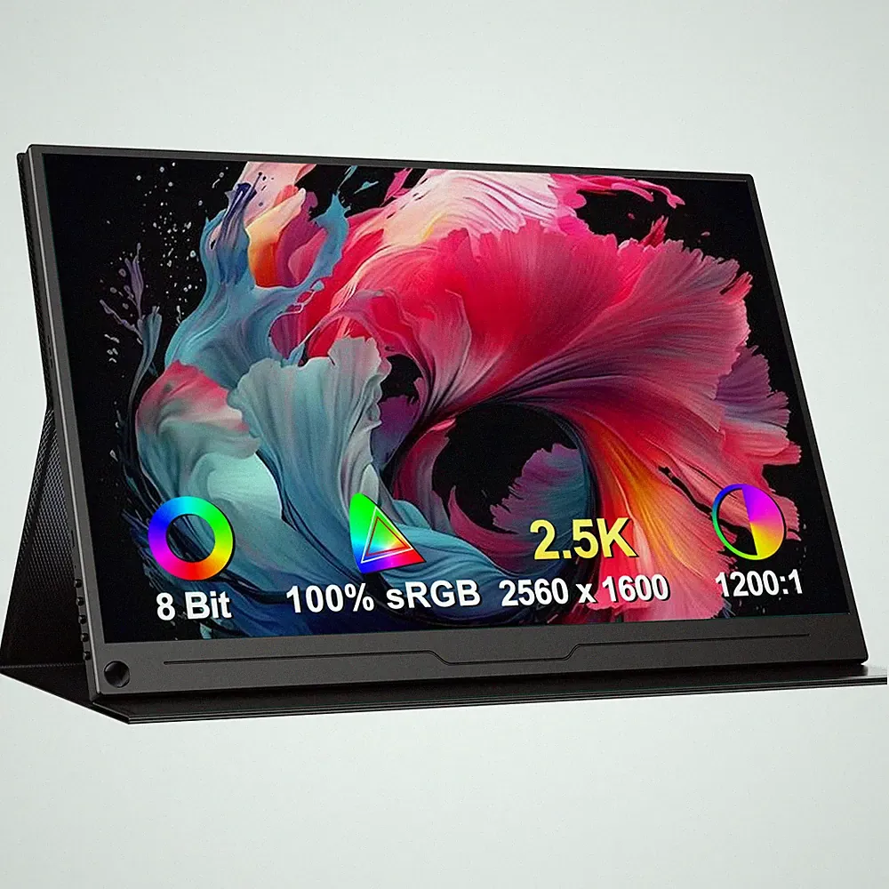Eviciv 16" QLED 2K Portable Monitor 100% DCI-P3 Second Display 16:10 Display