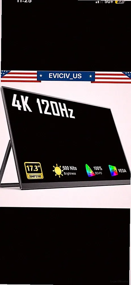 EVICIV 17.3" 120Hz Portable Monitor 4K 100%DCI-P3 Gaming 1500:1 For XBOX Switch
