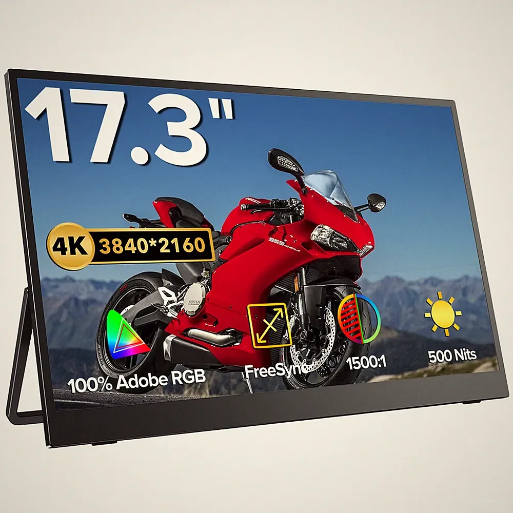 Eviciv 17.3" 4K Portable Monitor 3840 * 2160 with Kickstand Display For Xbox PS5