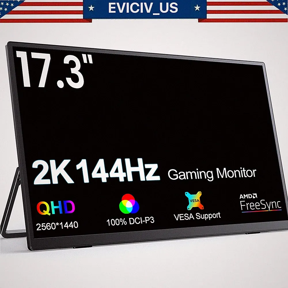 EVICIV 2K 144Hz Portable Monitor 17.3 Inch 2560x1440P Portable Gaming Monitor US