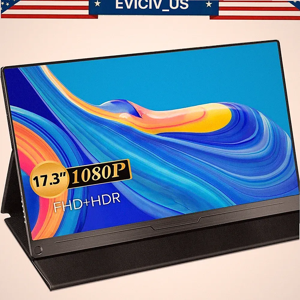 EVICIV 17.3" Super Thin Portable Gaming Monitor USB-C HDMI For Computer PC PS6 5