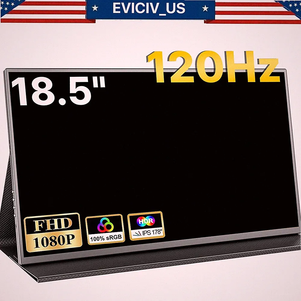 EVICIV 18.5" 120Hz Portable Gaming Monitor HDMI USB C w/VESA For SAMSUNG DEX PS5