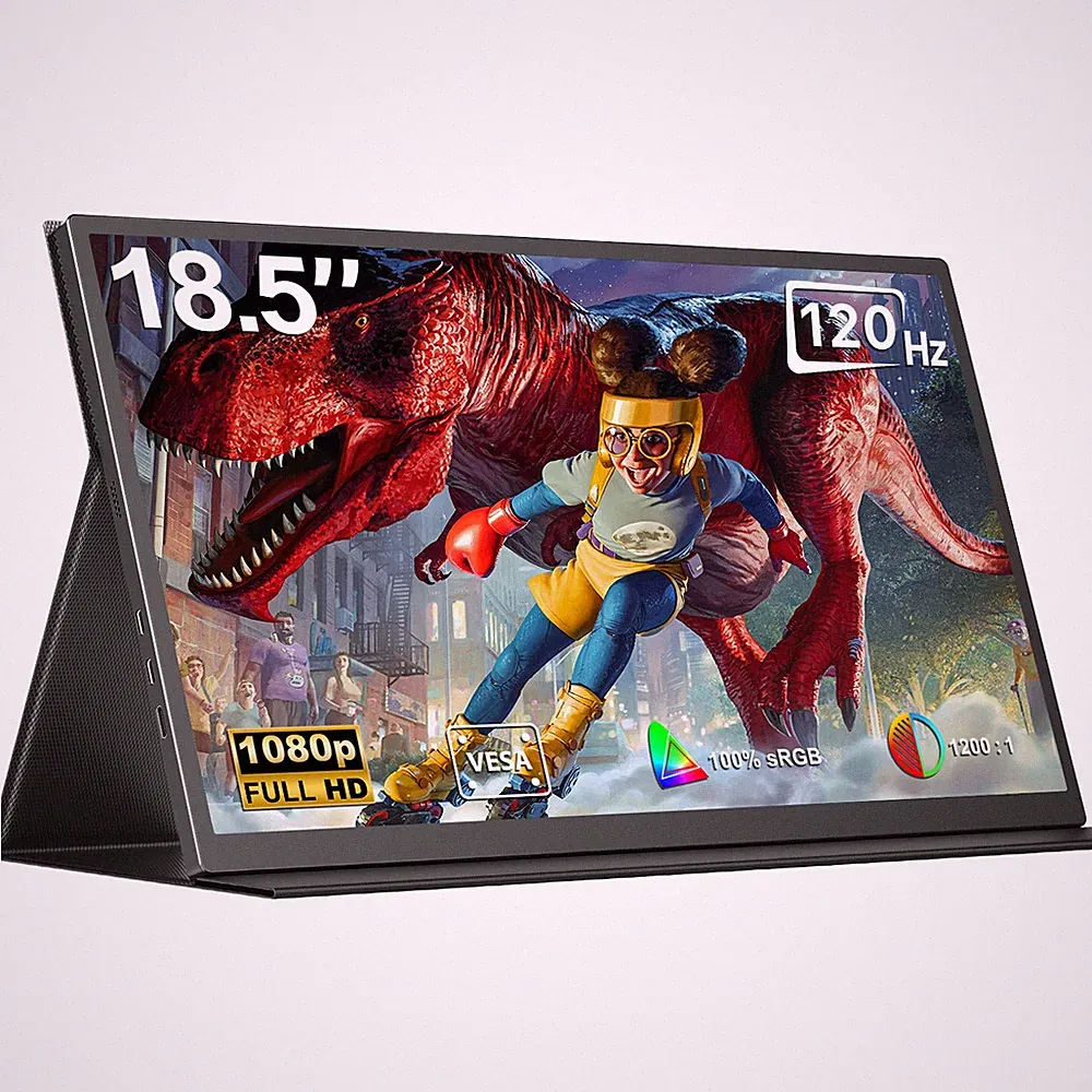 EVICIV 18.5" Portable Gaming Monitor 120Hz 1920 * 1080 Display with Leather Case