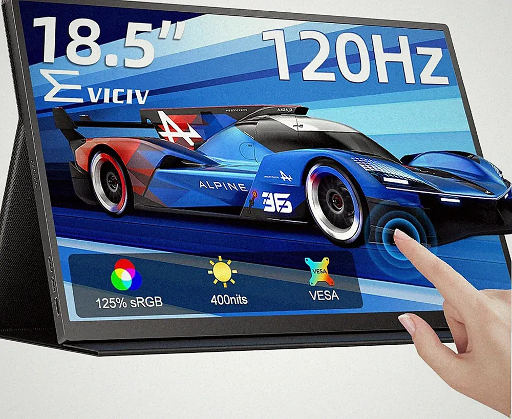 EVICIV 18.5” Portable Monitor Touchscreen | 120Hz 1ms Gaming Monitor | 400Nits