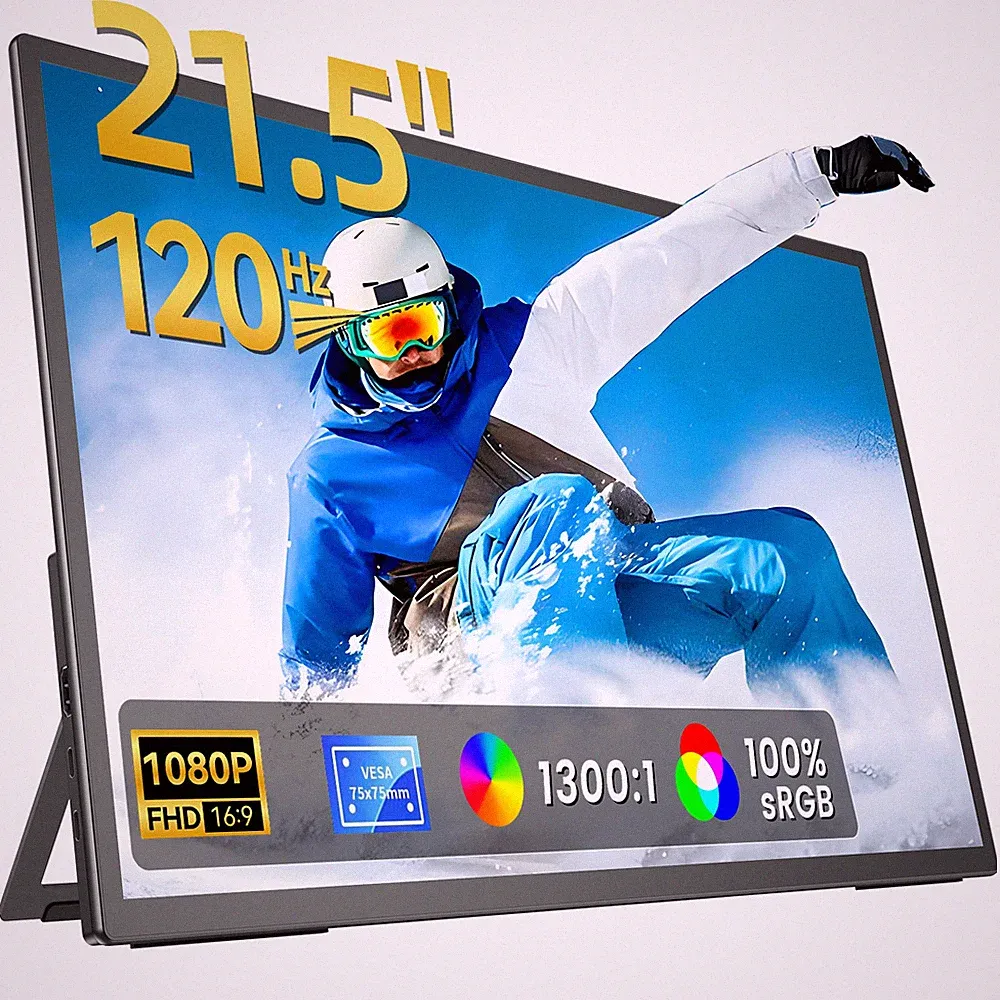 EVICIV 21.5" 120Hz Portable Monitor 1920 * 1080 FHD Gaming Screen For Xbox PS 5