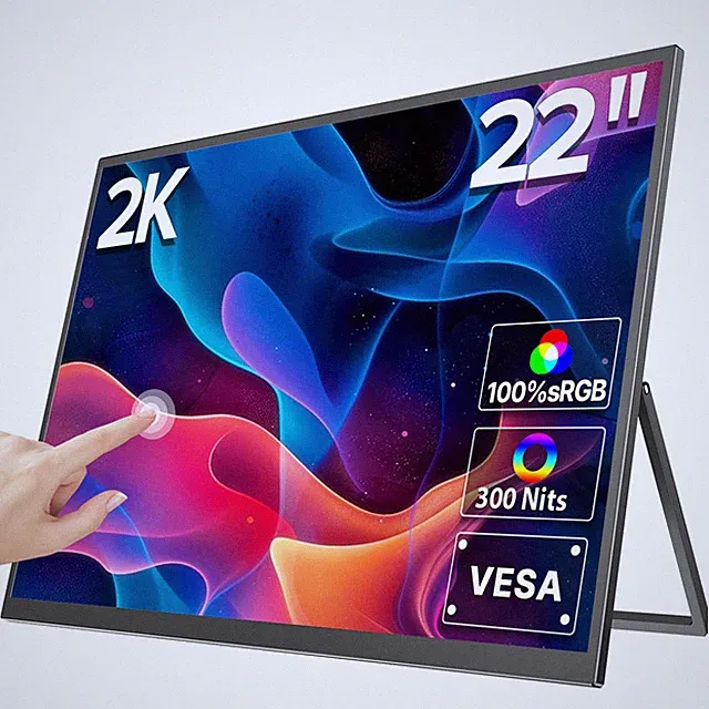 EVICIV 22" 2K Portable Touchscreen Monitor Larger Display with Stand For Work PC