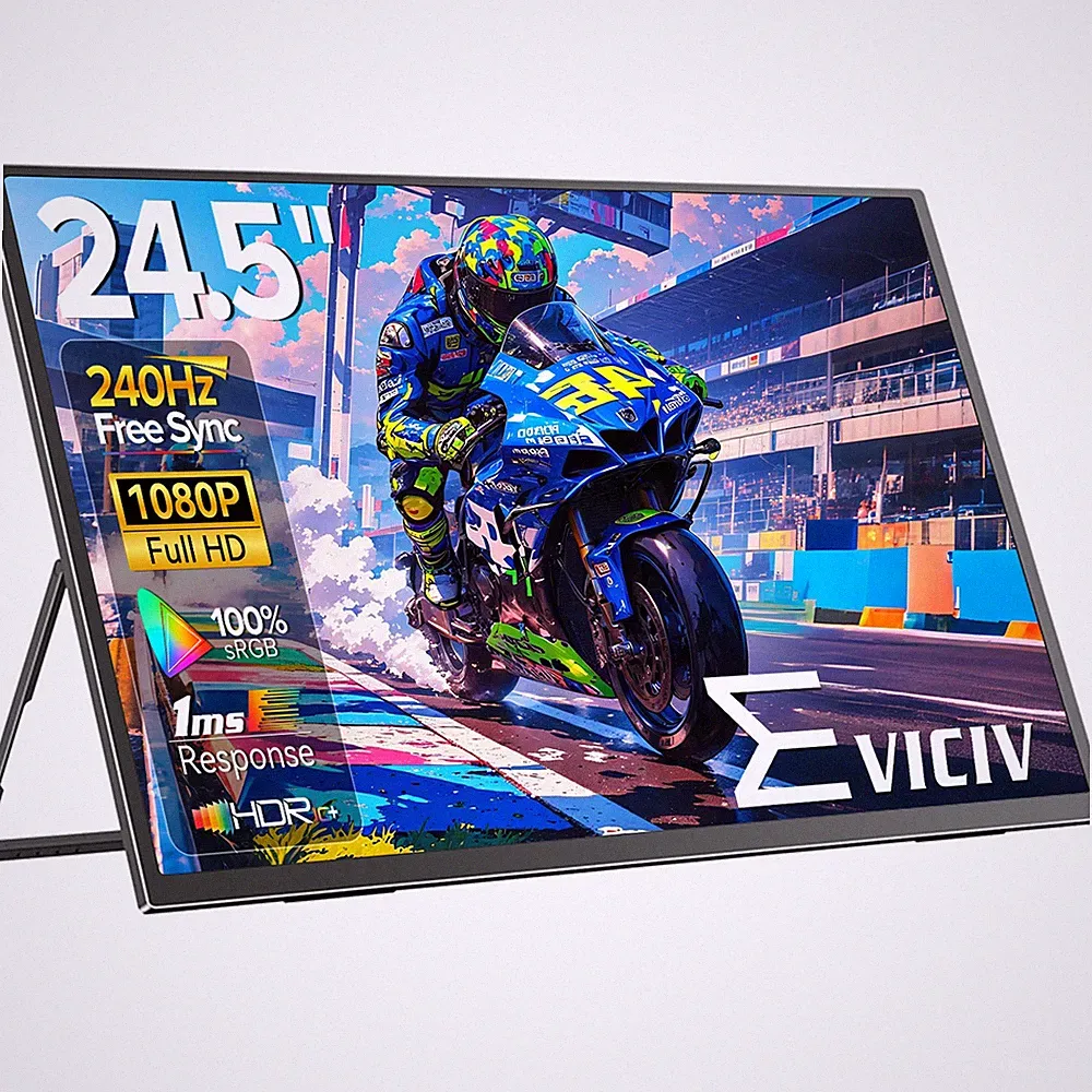 Eviciv 24.5" 1080P 240Hz Portable Gaming Monitor w/180° Adjustable stand & VESA