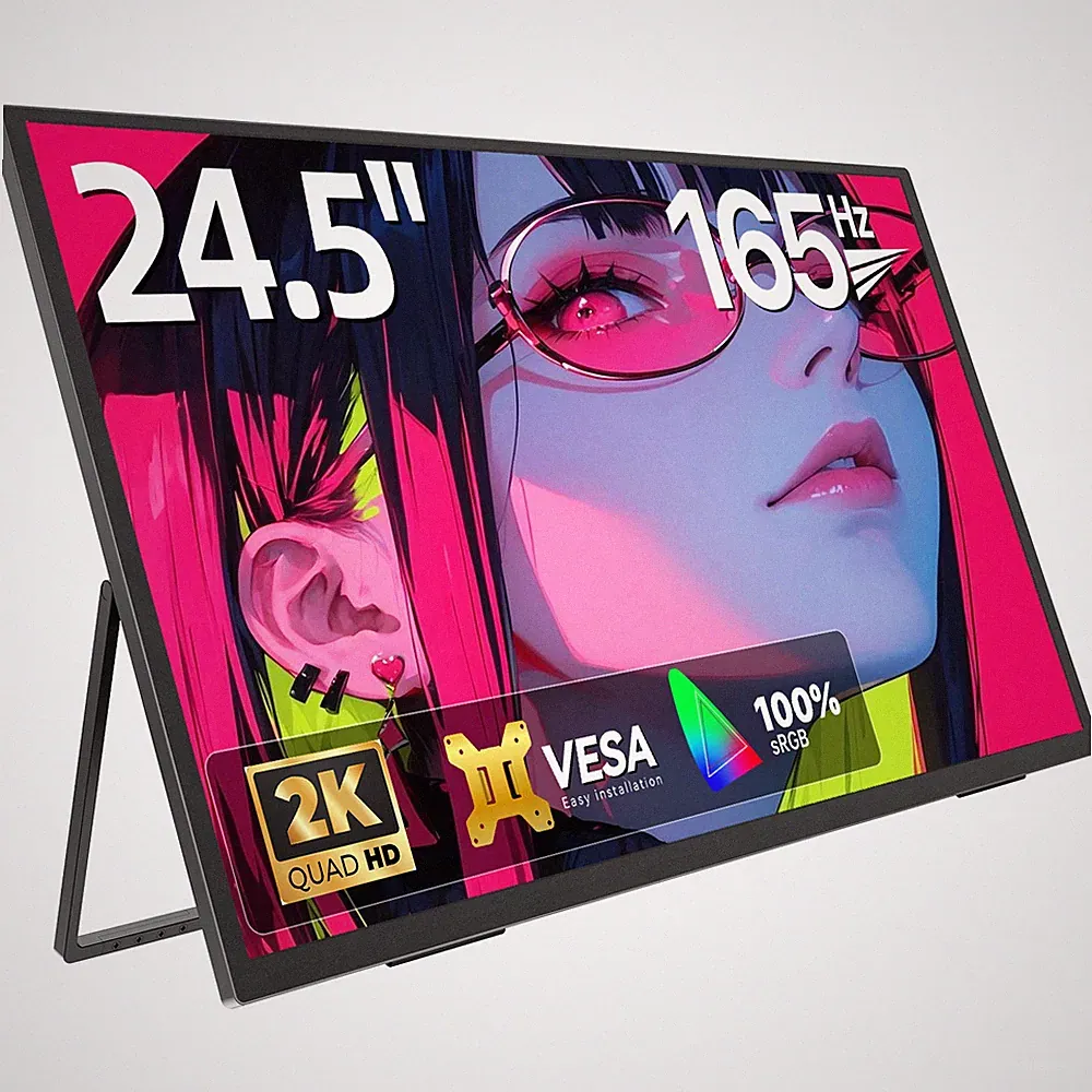 Eviciv 24.5" 2K 165Hz Portable Gaming Monitor QHD Switch Display with Kickstand