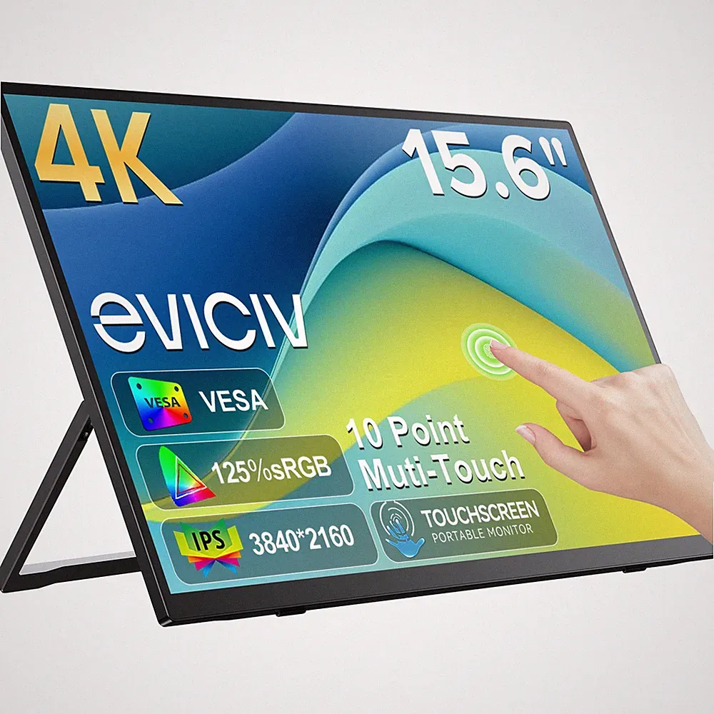 EVICIV Portable Monitor 4K Touchscreen 15.6" 3840 * 2160 UHD 125% sRGB Display