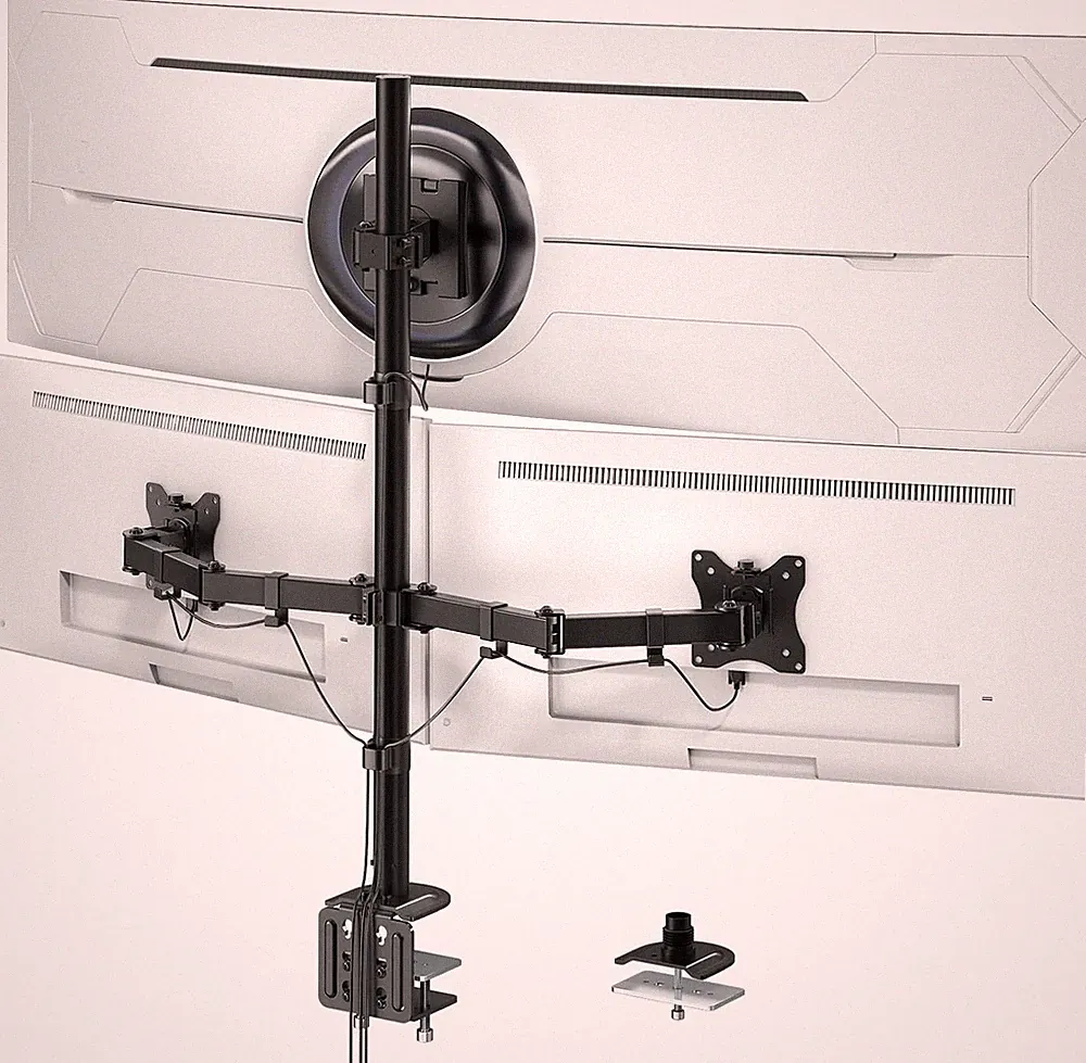 Extra Tall Triple Monitor Mount for 49" Ultrawide & 32" Screens, VESA Compatible
