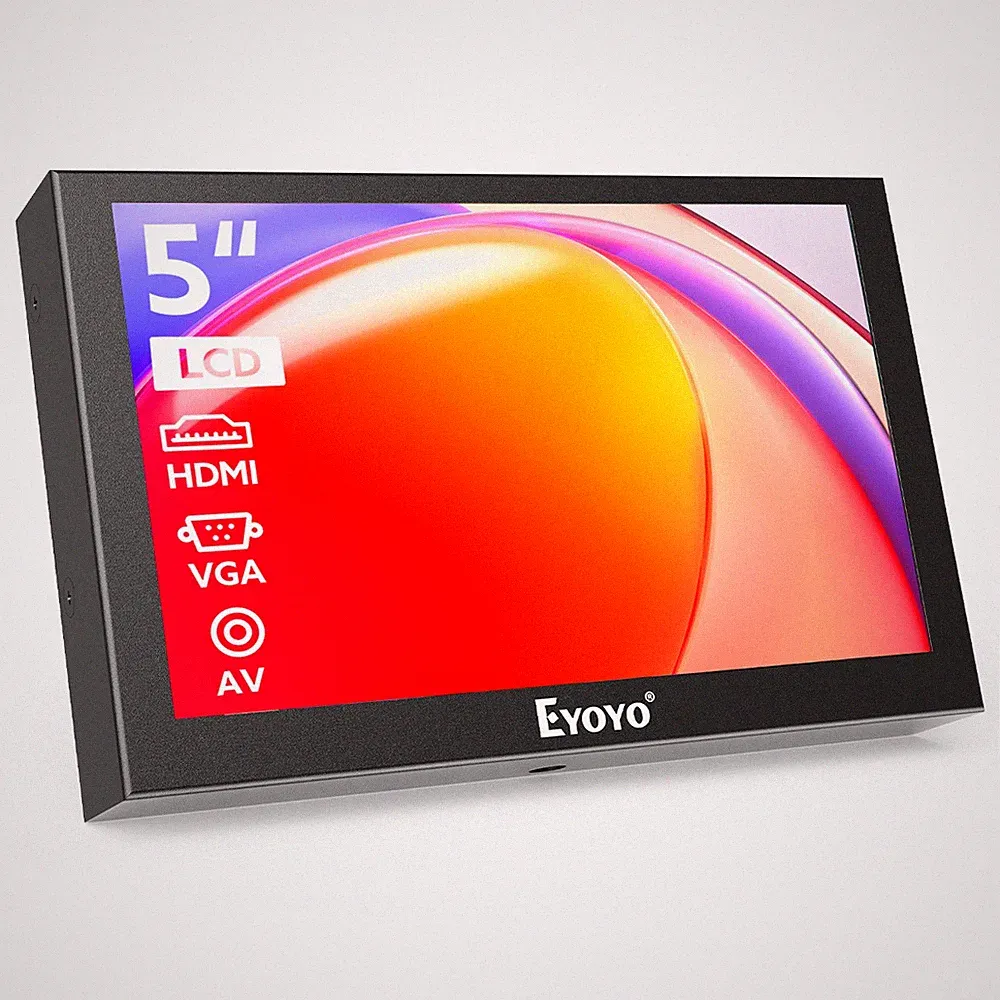 Eyoyo 5" Inch TFT Mini Monitor LCD Display HDMI/VGA/BNC/AV Video Gaming Screen