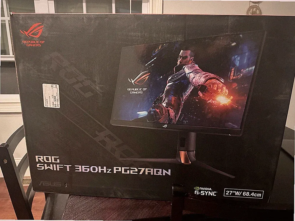 **Factory Sealed Gaming Monitor 27 1440P 360Hz G SYNC HDR IPS ASUS ROG PG27AQN
