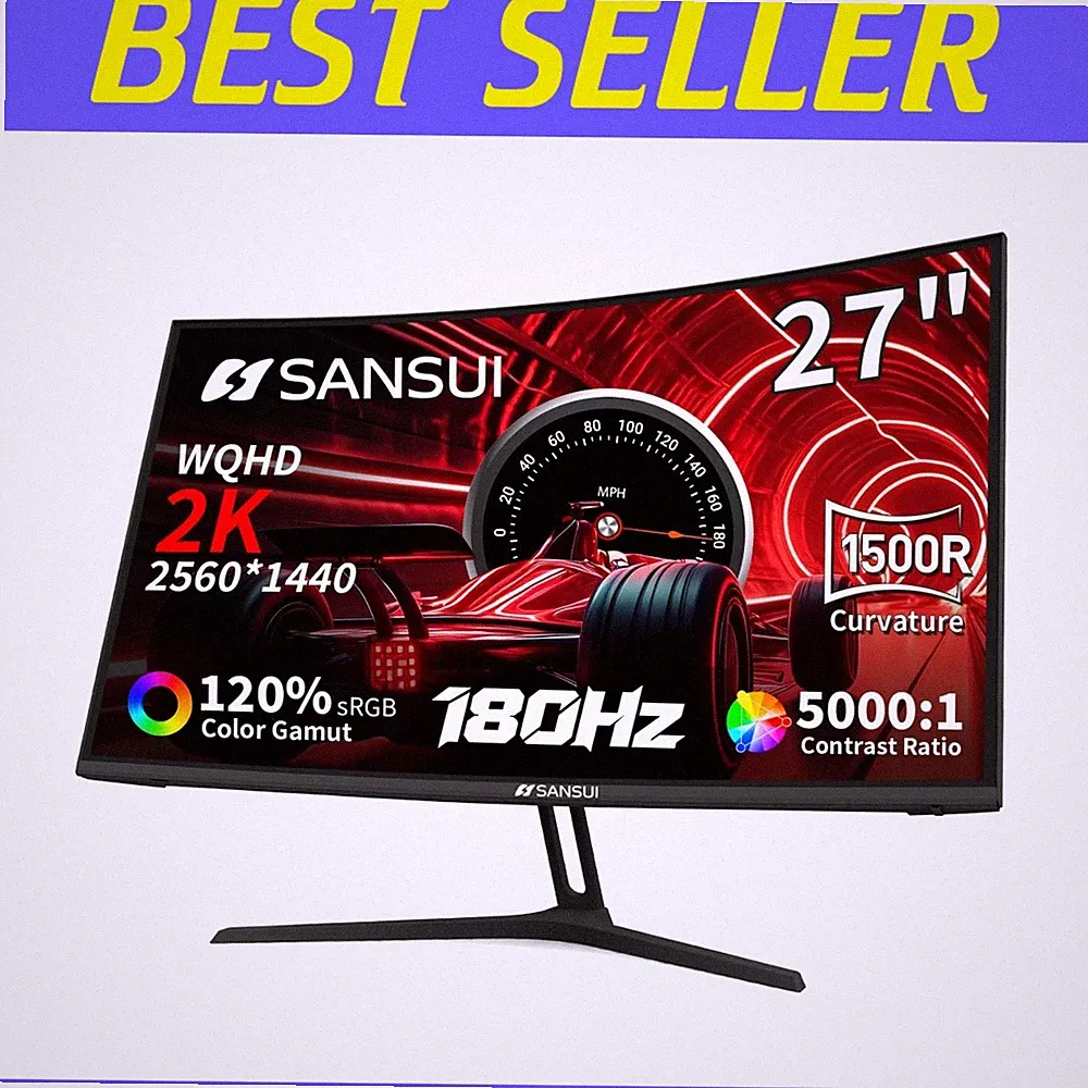 Fast 180Hz Gaming Monitor 1ms Response Time Curved