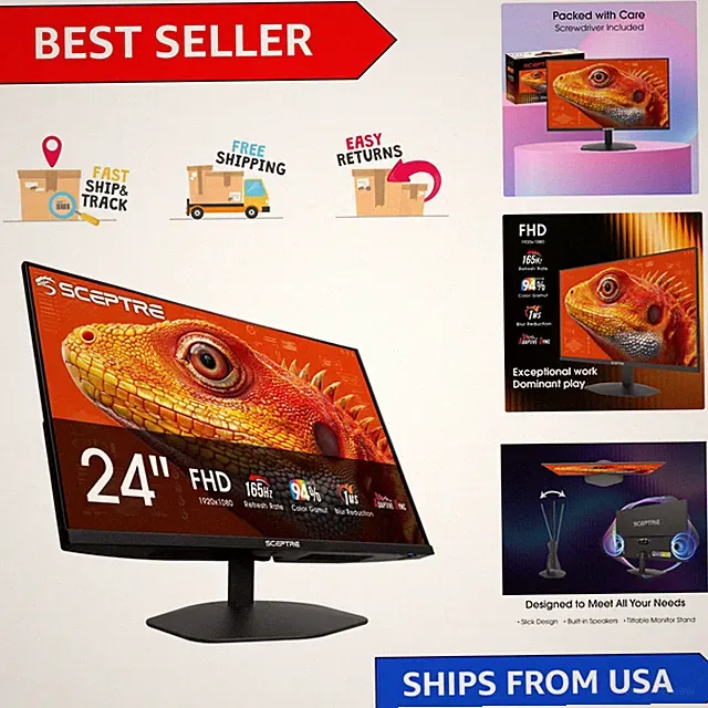 FHD 1080p 24" Gaming Monitor with 165Hz Refresh Rate & Adaptive Sync Technology