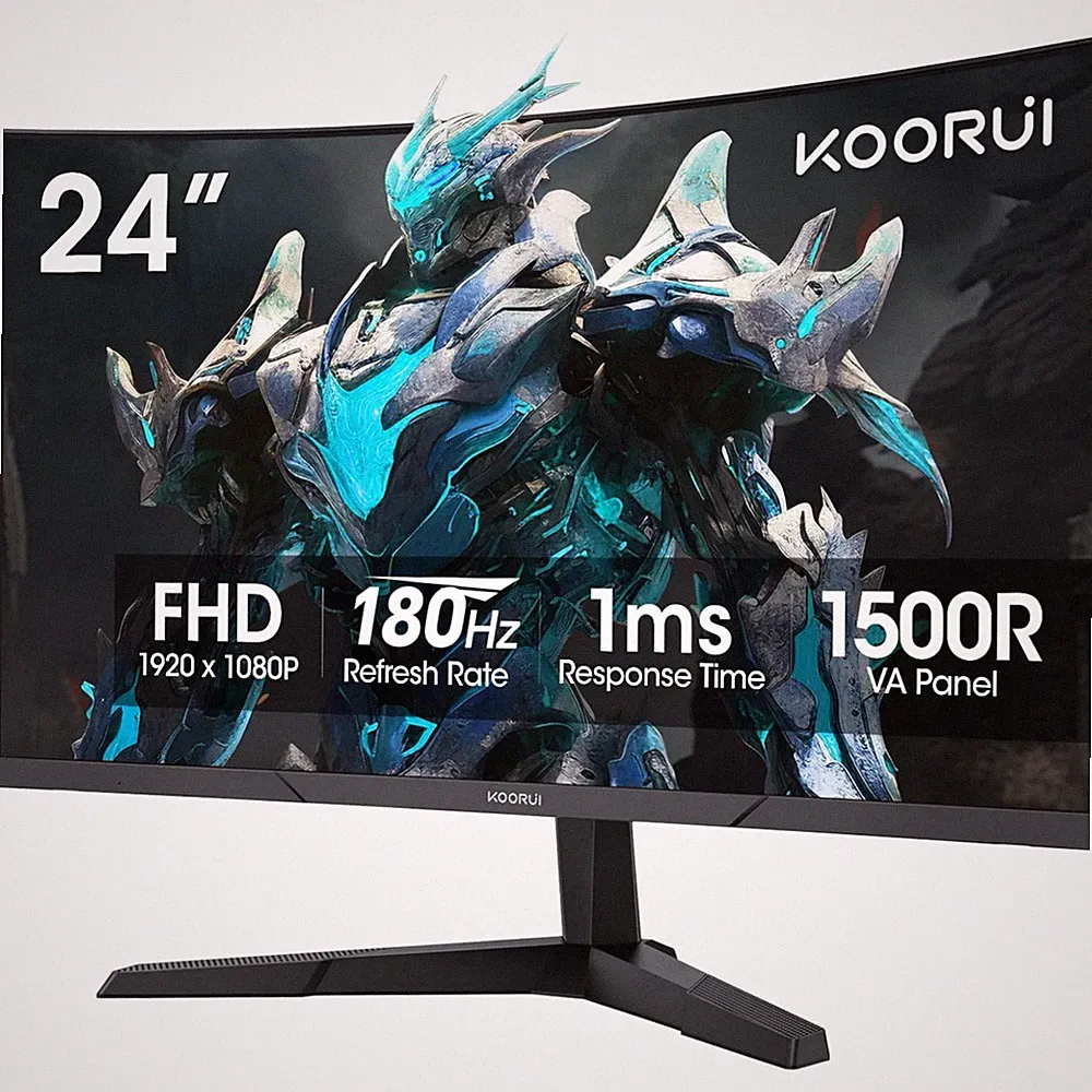 FHD 1080P Gaming Monitor 180Hz 24" Curved Display