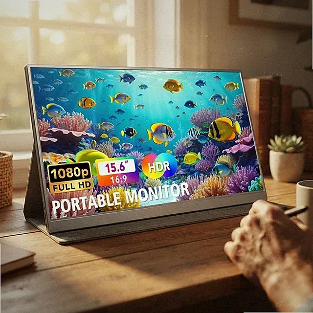 FHD 1080P Ultra-Slim Portable Monitor - Eye-Care Tech for Gamers & Professionals