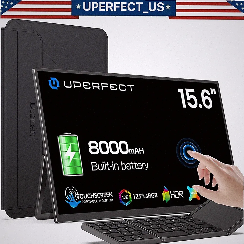 UPERFECT 15.6" Touchsreen 1080P HDR IPS Ultra Slim Portable Monitor HDMI Battery