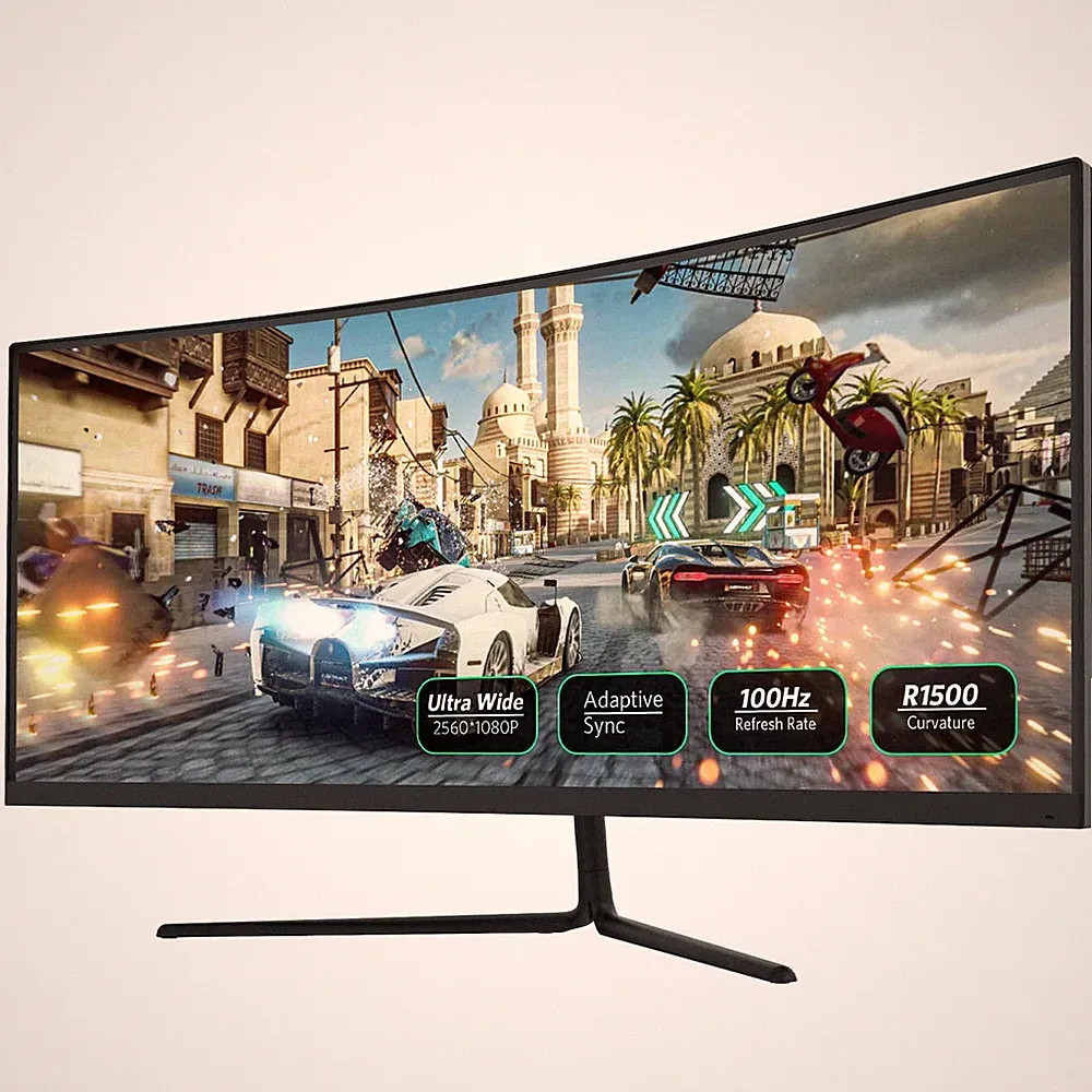 Fiodio 30in Curved Gaming Monitor 100Hz, Full HD 21:9 Ultrawide PC Computer