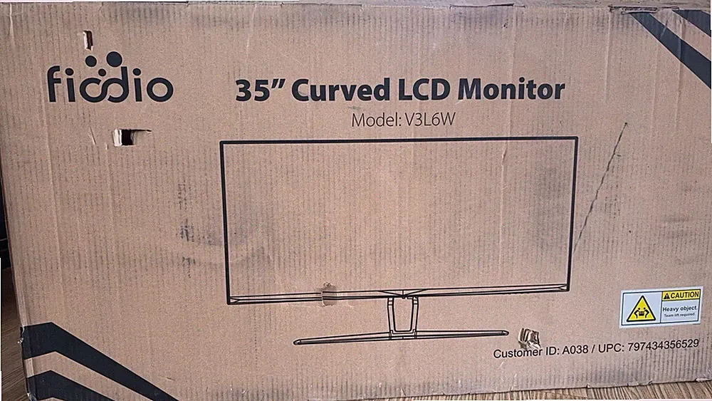 Fiodio 35" Curved Ultrawide LCD Monitor 2560x1080 100Hz 1ms HDMI/DP