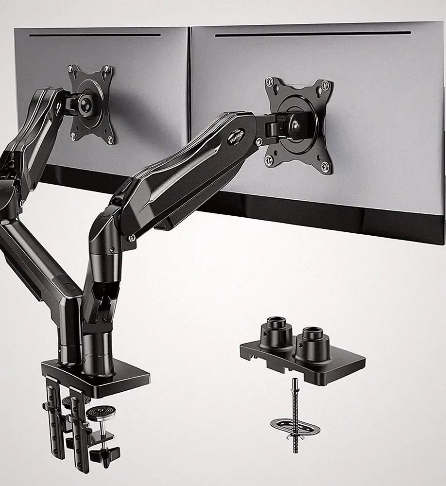 Flowlift™ Dual Monitor Stand, Fully Adjustable Gaming Monitor Desk Mount for 13