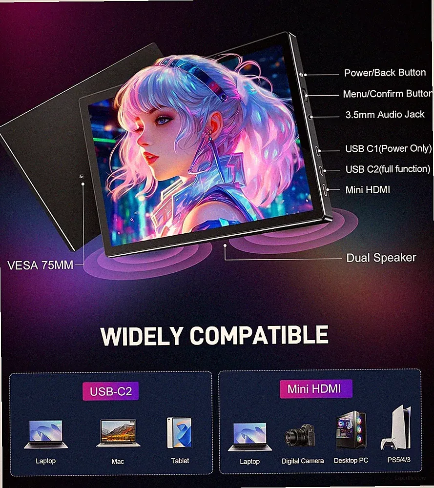 Forzola SR-10TP 10.1in Touchscreen Portable Monitor IPS 1920x1200 USB-C HDMI